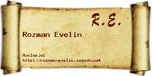 Rozman Evelin névjegykártya